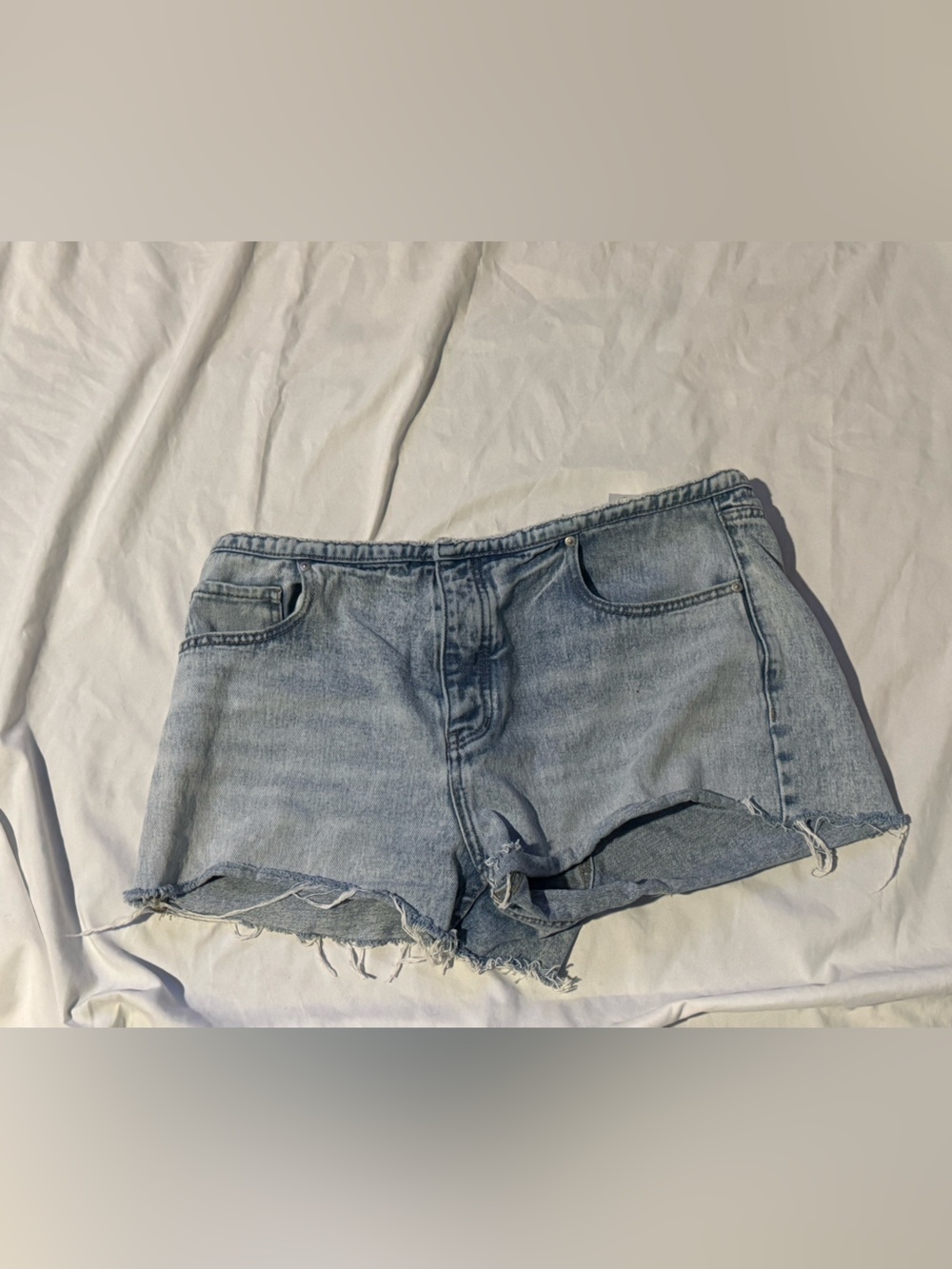 Women's Light Blue Distressed Denim Cutoff Shorts